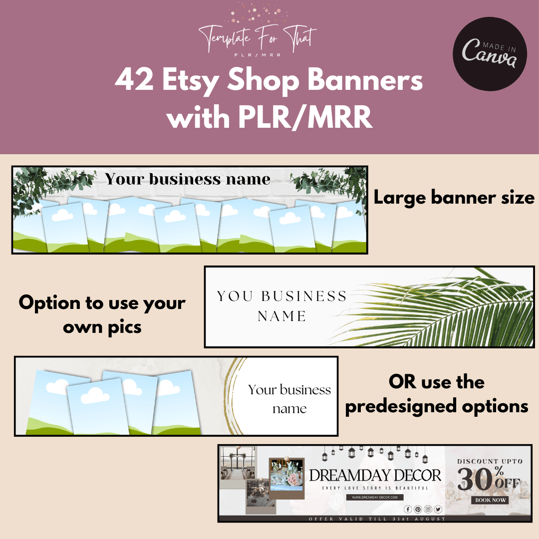 Etsy Banner Templates with PLR/MRR