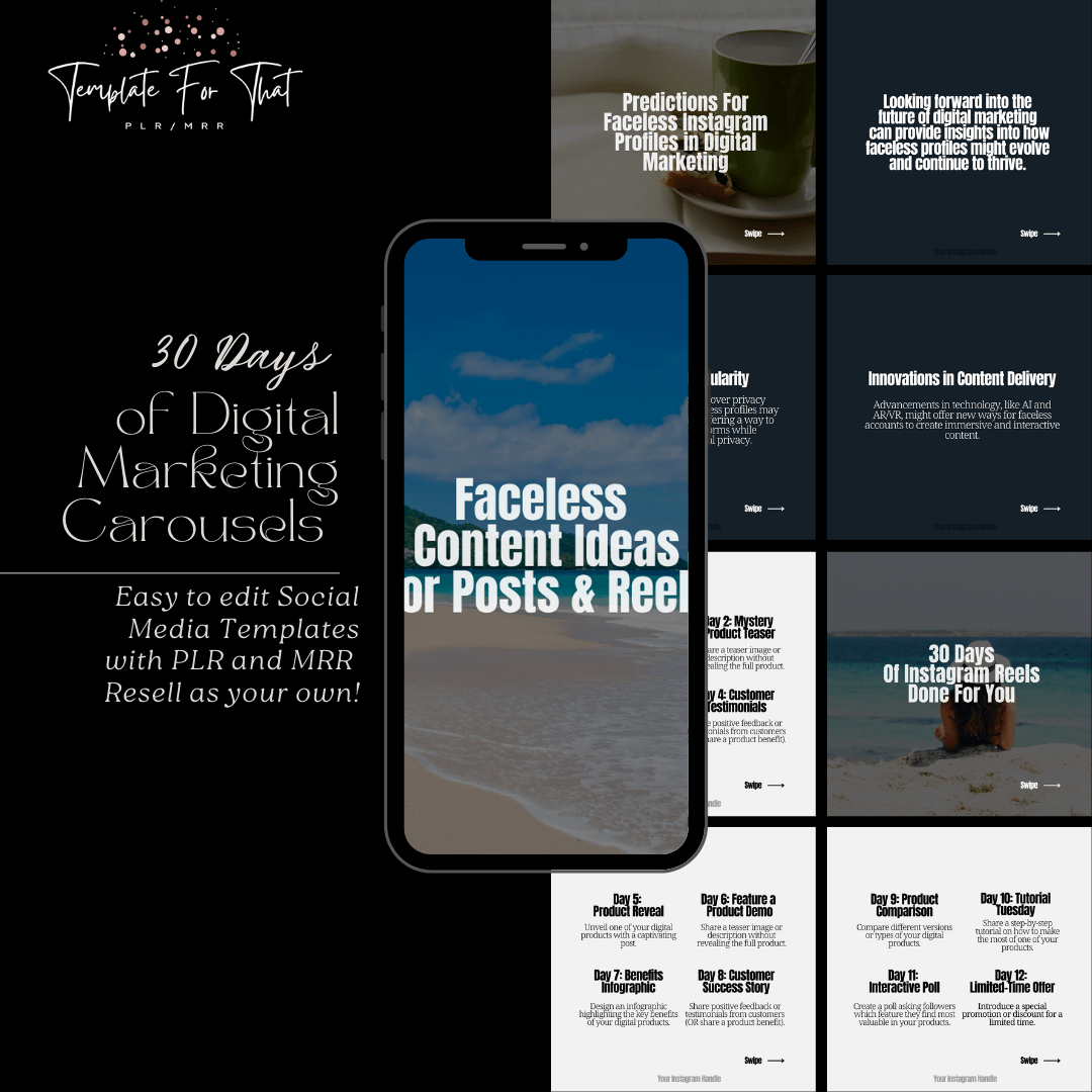 Instagram Carousels for digital marketers with PLR and MRR