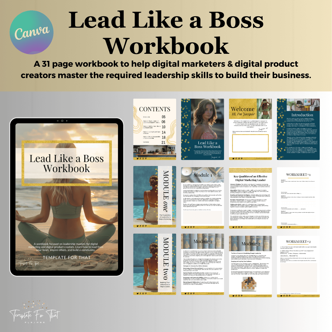 Lead Like A Boss Workbook with PLR/MRR