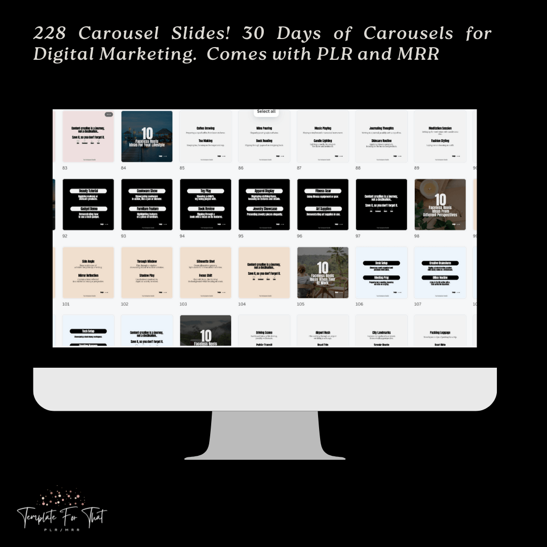 Instagram Carousels for digital marketers with PLR and MRR