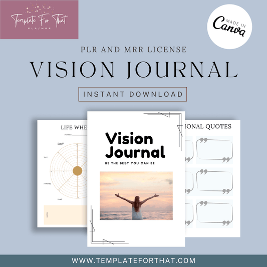 PLR printable vision journal 