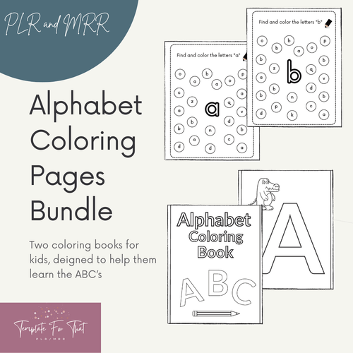 Alphabet Coloring Books with PLR & MRR