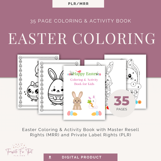 Printable Easter Coloring Book with PLR/MRR