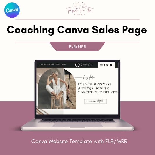 Coaching Canva Website Template with PLR & MRR 