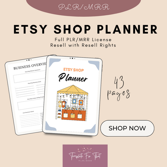 MRR Printable Etsy Shop Planner