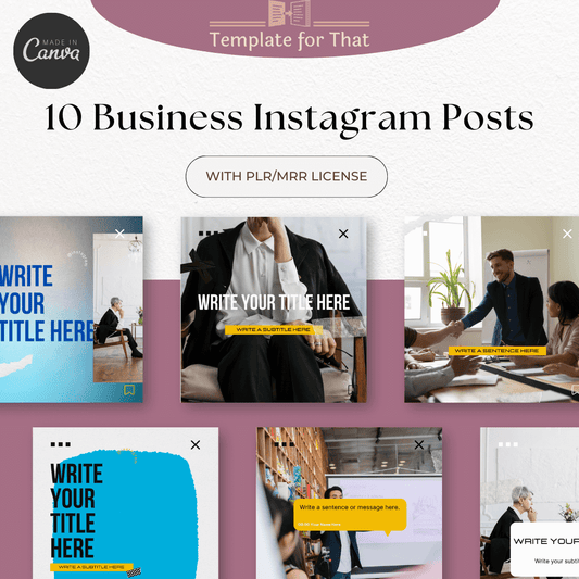 PLR/MRR Business Instagram Post Templates 