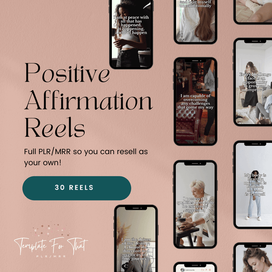 Positive Affirmation Instagram Reels, Done For You, with PLR/MRR