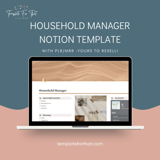 Household Planner Notion Template with Master Resell Rights 