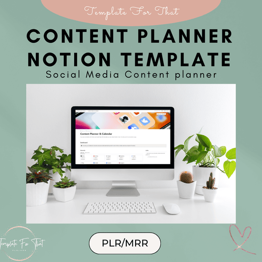Notion Template for social media planning with PLR/MRR