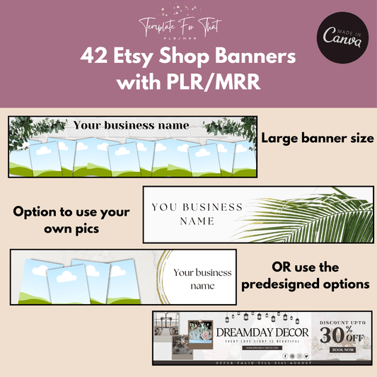 Etsy Banner Templates with PLR/MRR 