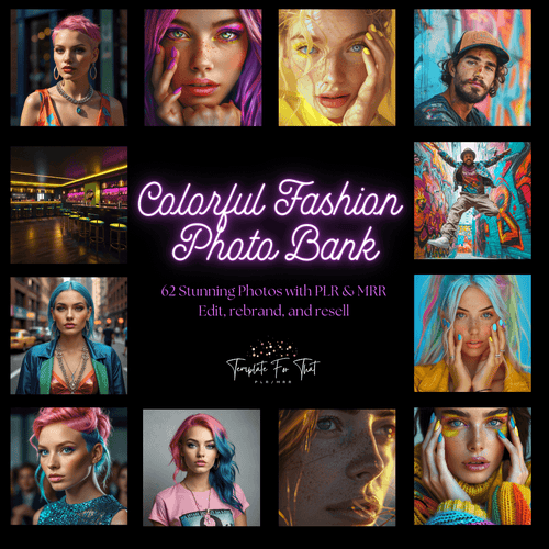 Colorful Fashion AI Photo Bank with PLR and MRR 
