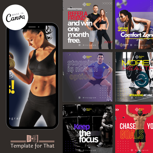 PLR/MRR Fitness Canva Templates