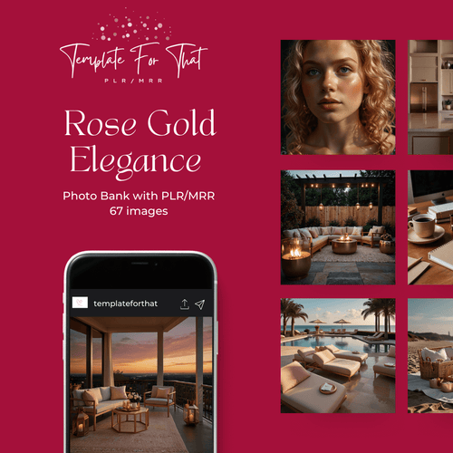 Rose Gold AI photo bank with Private Label Rights 