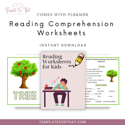Reading Comprehension Worksheets with PLR 