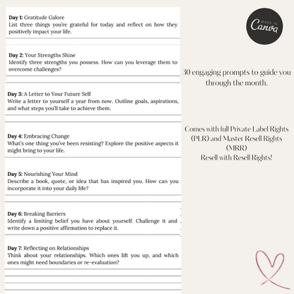 PLR Printable Guided Journal 