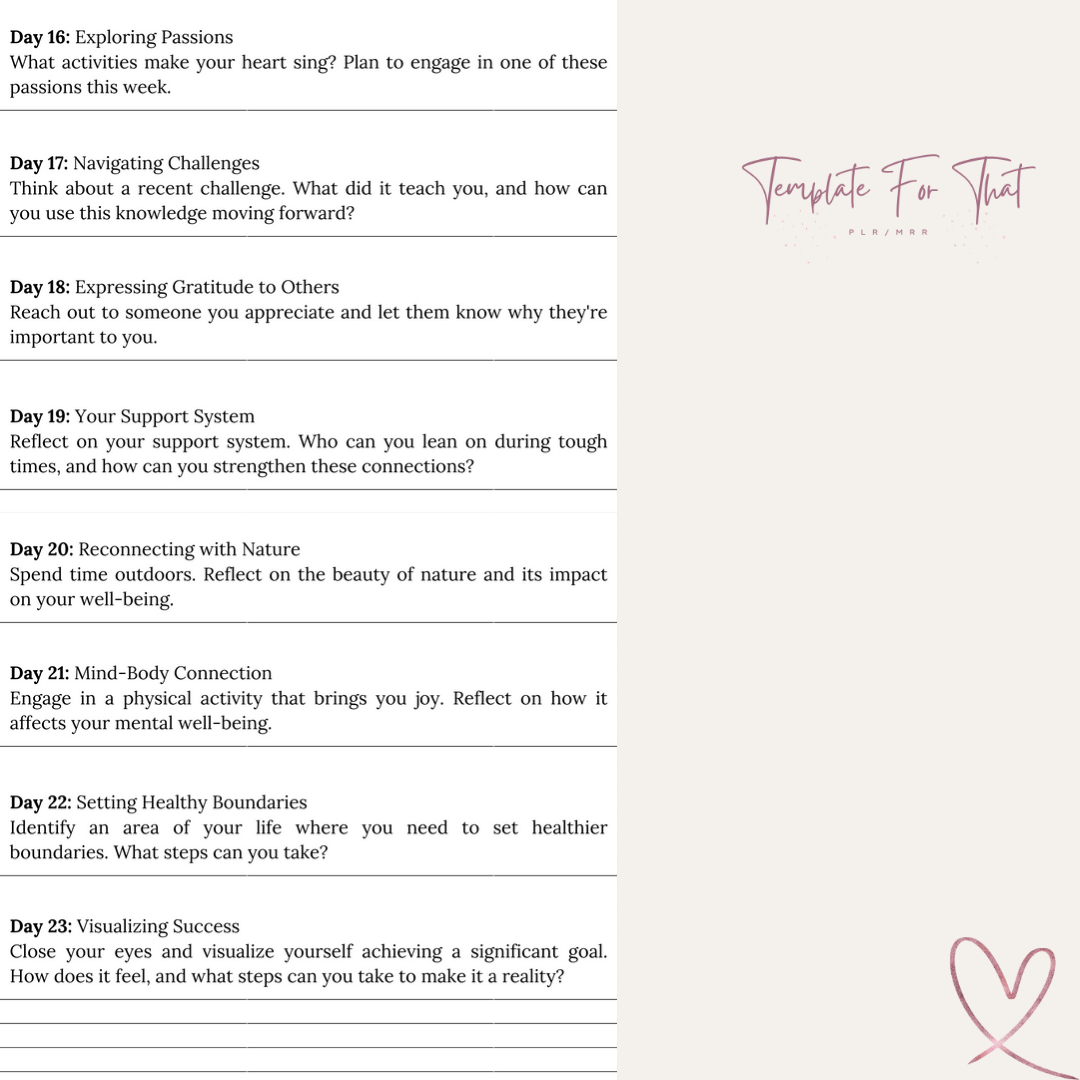 PLR Printable Guided Journal 