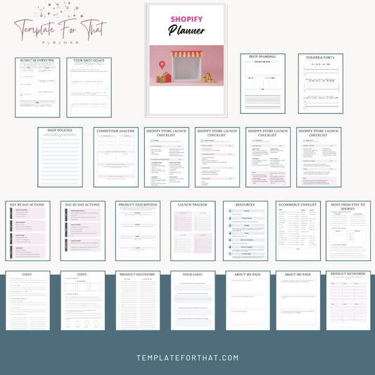 PLR printable Shopify planner 