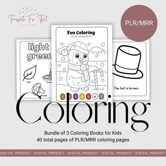 Printable coloring books with MRR/PLR
