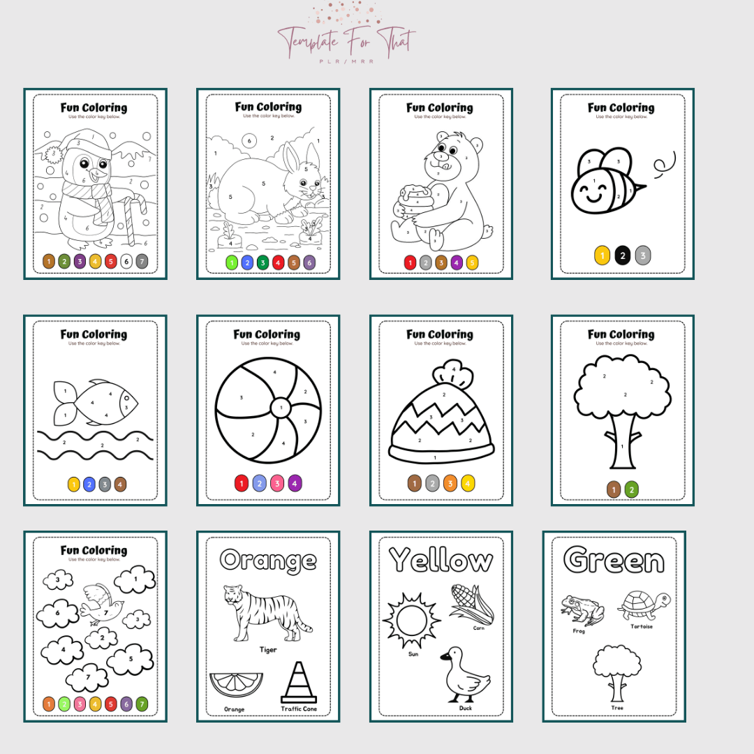 Printable coloring books with MRR/PLR