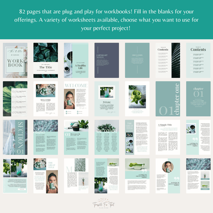 Emerald Green Canva Workbook Template with PLR 