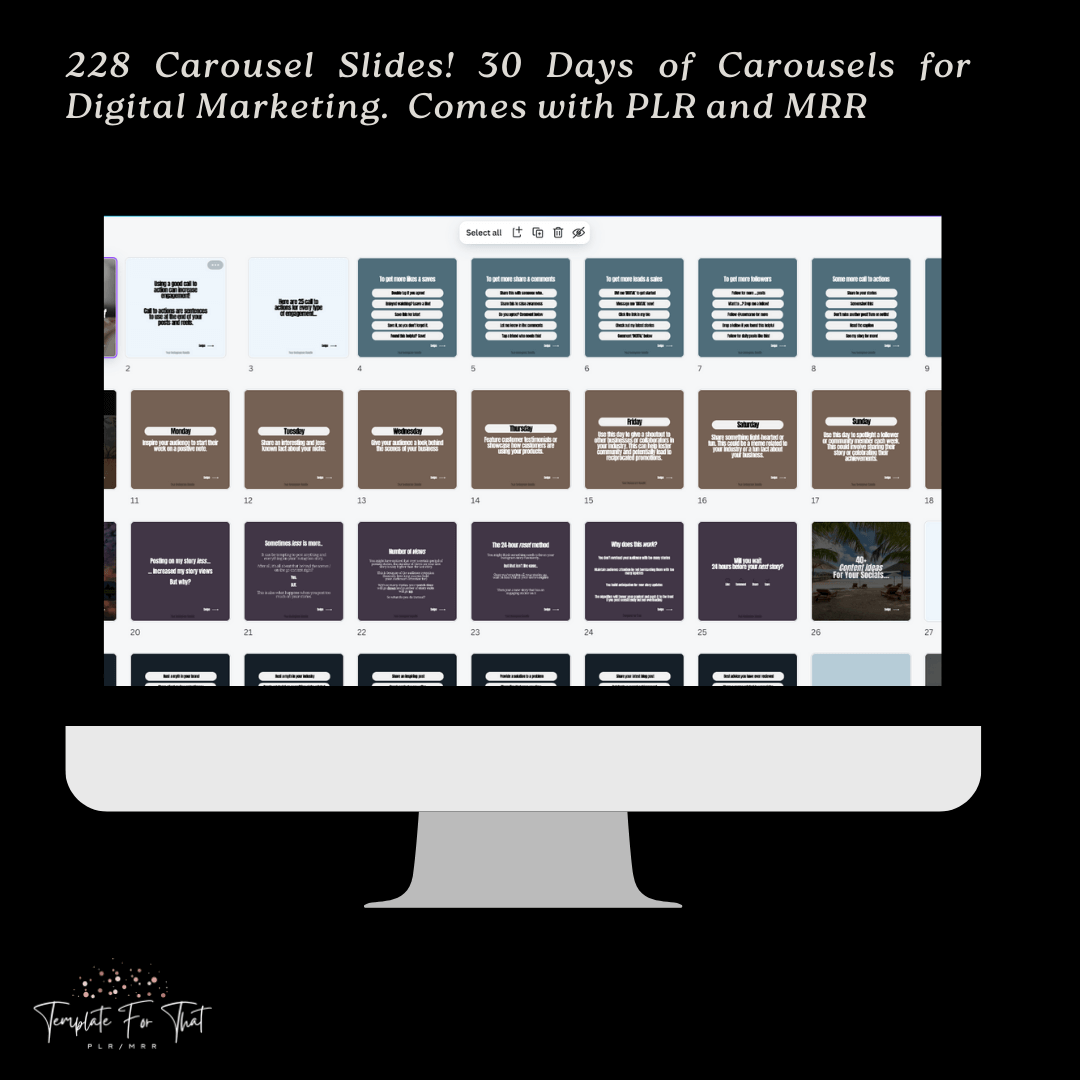 Instagram Carousels for digital marketers with PLR and MRR 