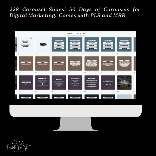 Instagram Carousels for digital marketers with PLR and MRR 