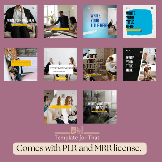 PLR/MRR Business Instagram Post Templates 