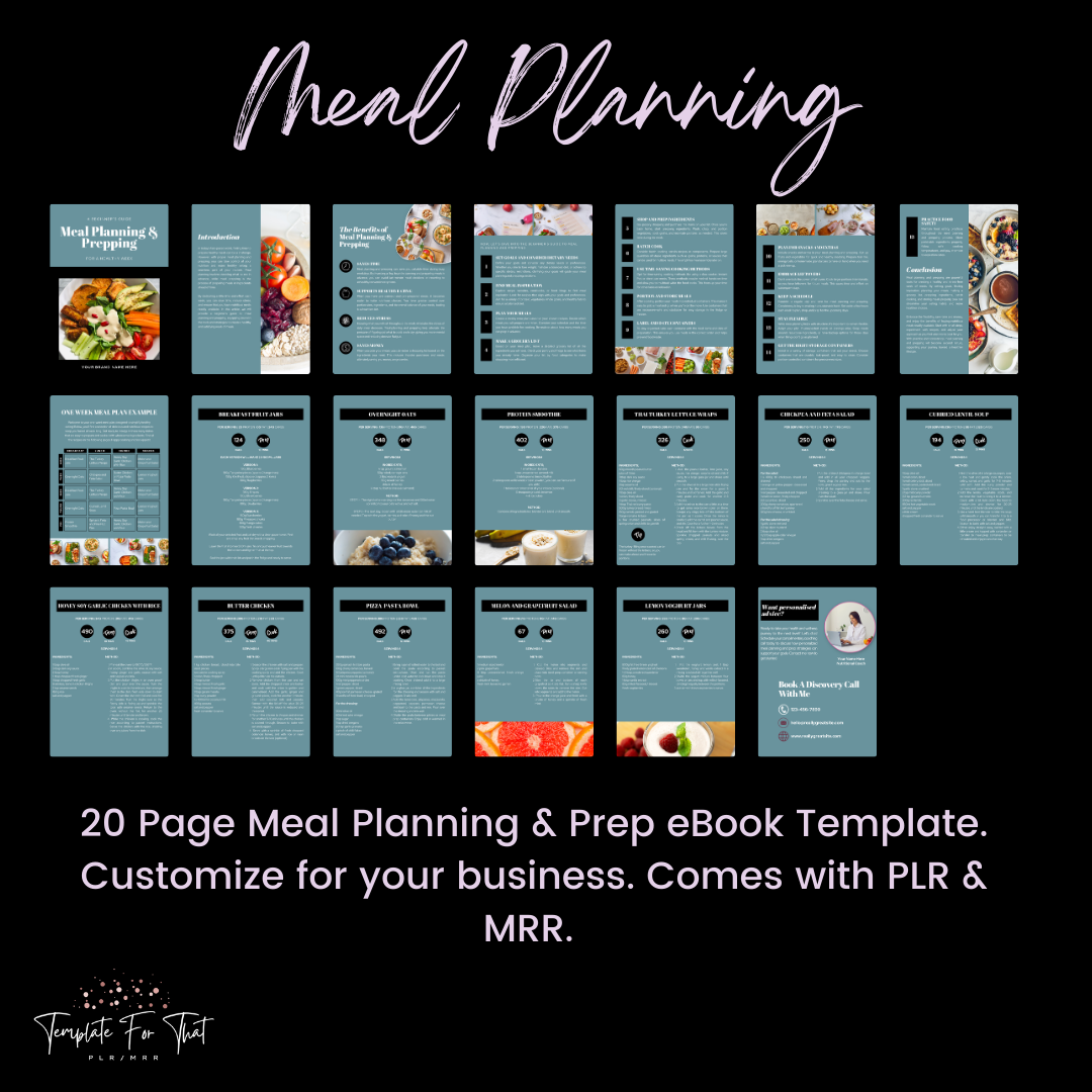 Meal Planning & Prep Template with PLR & MRR