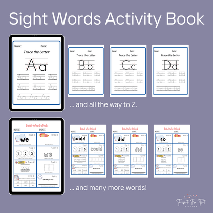 Sight Words printable activity book with PLR 