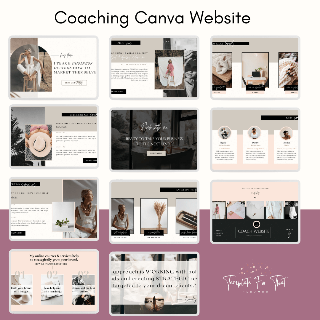 Coaching Canva Website Template with PLR & MRR 