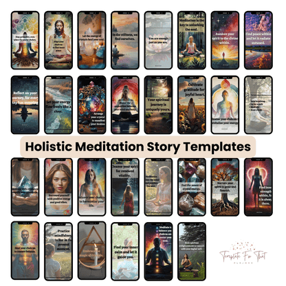 Holistic meditation Instagram story templates with PLR 