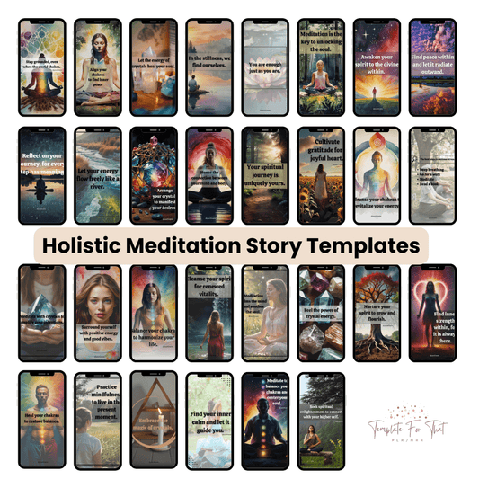 Holistic meditation Instagram story templates with PLR 