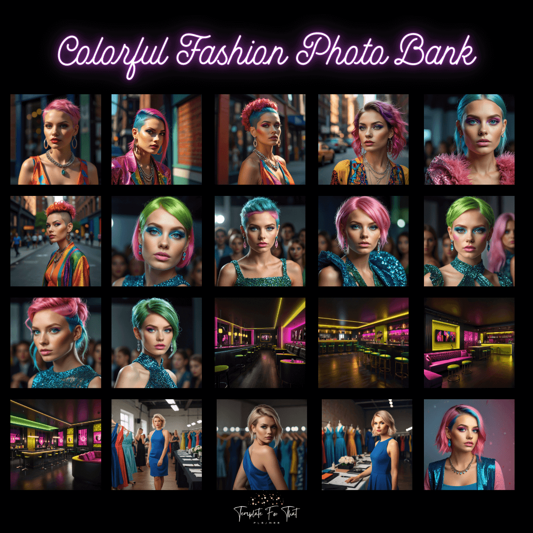 Colorful Fashion AI Photo Bank with PLR and MRR 