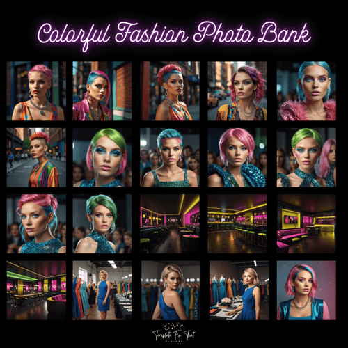 Colorful Fashion AI Photo Bank with PLR and MRR 