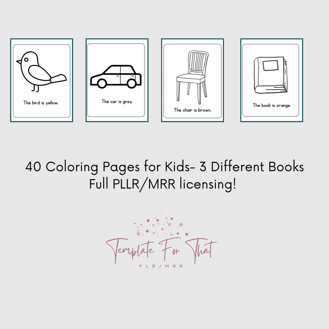 Printable coloring books with MRR/PLR