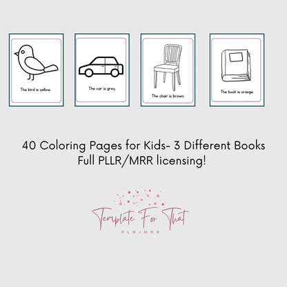 Printable coloring books with MRR/PLR