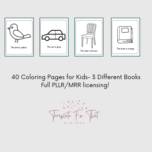 Printable coloring books with MRR/PLR