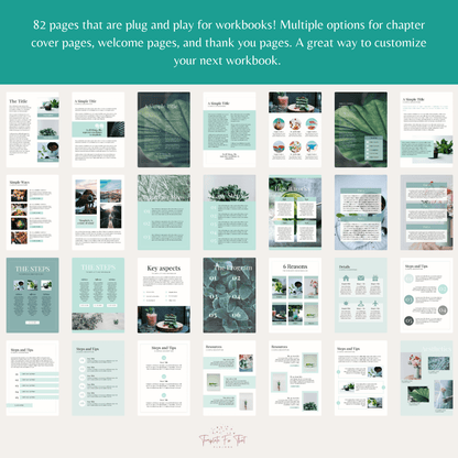 Emerald Green Canva Workbook Template with PLR 