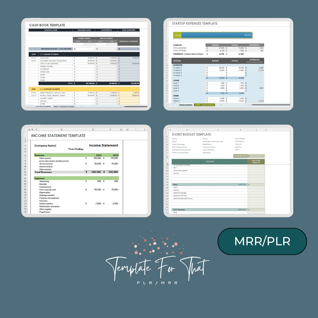 Excel Templates with MRR/PLR