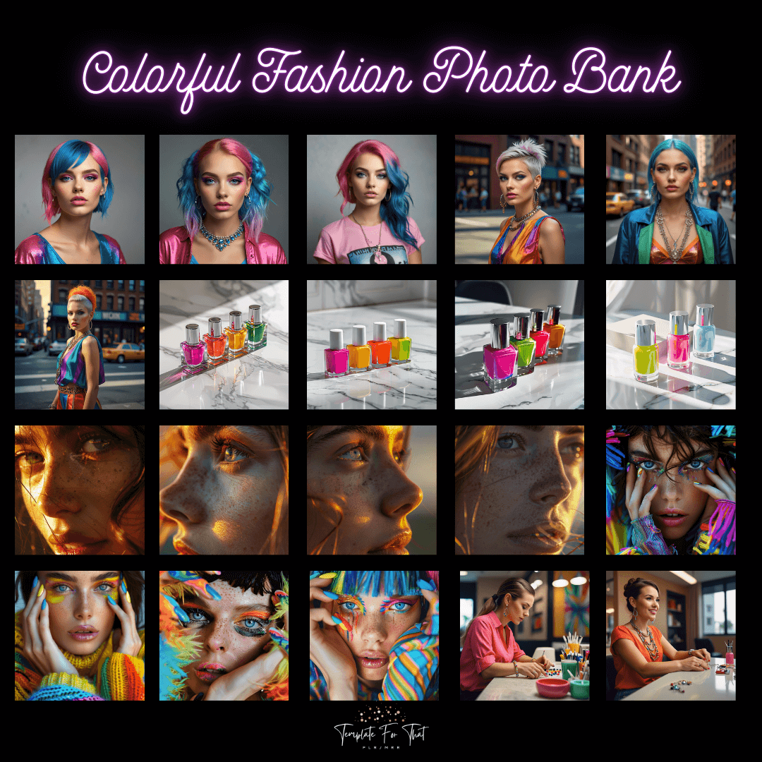 Colorful Fashion AI Photo Bank with PLR and MRR 