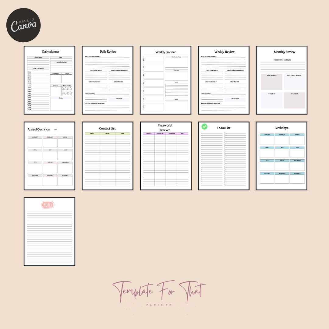 MRR printable planner, 2024