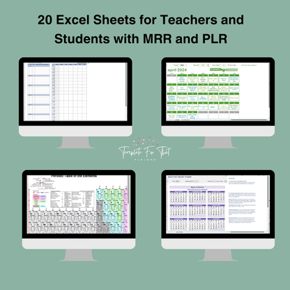 Excel Sheets for teachers with MRR