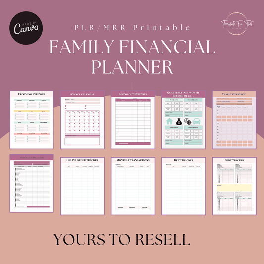 Financial Planner Canva Template with PLR