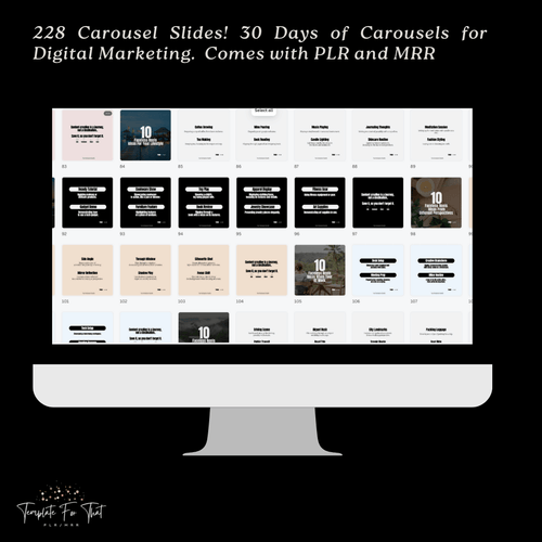 Instagram Carousels for digital marketers with PLR and MRR 