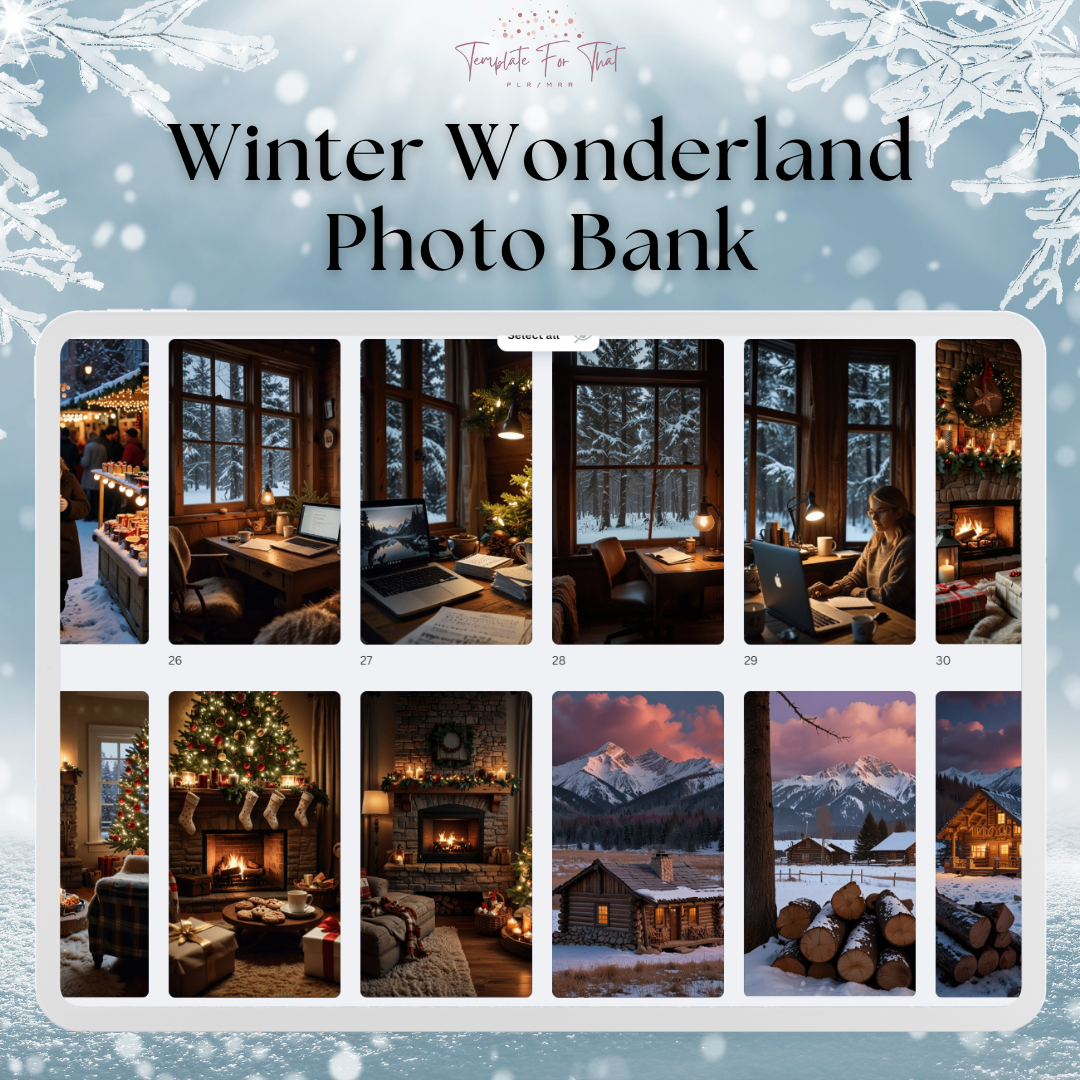 Winter Wonderland Photo Bank with PLR & MRR