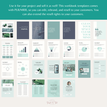Emerald Green Canva Workbook Template with PLR 