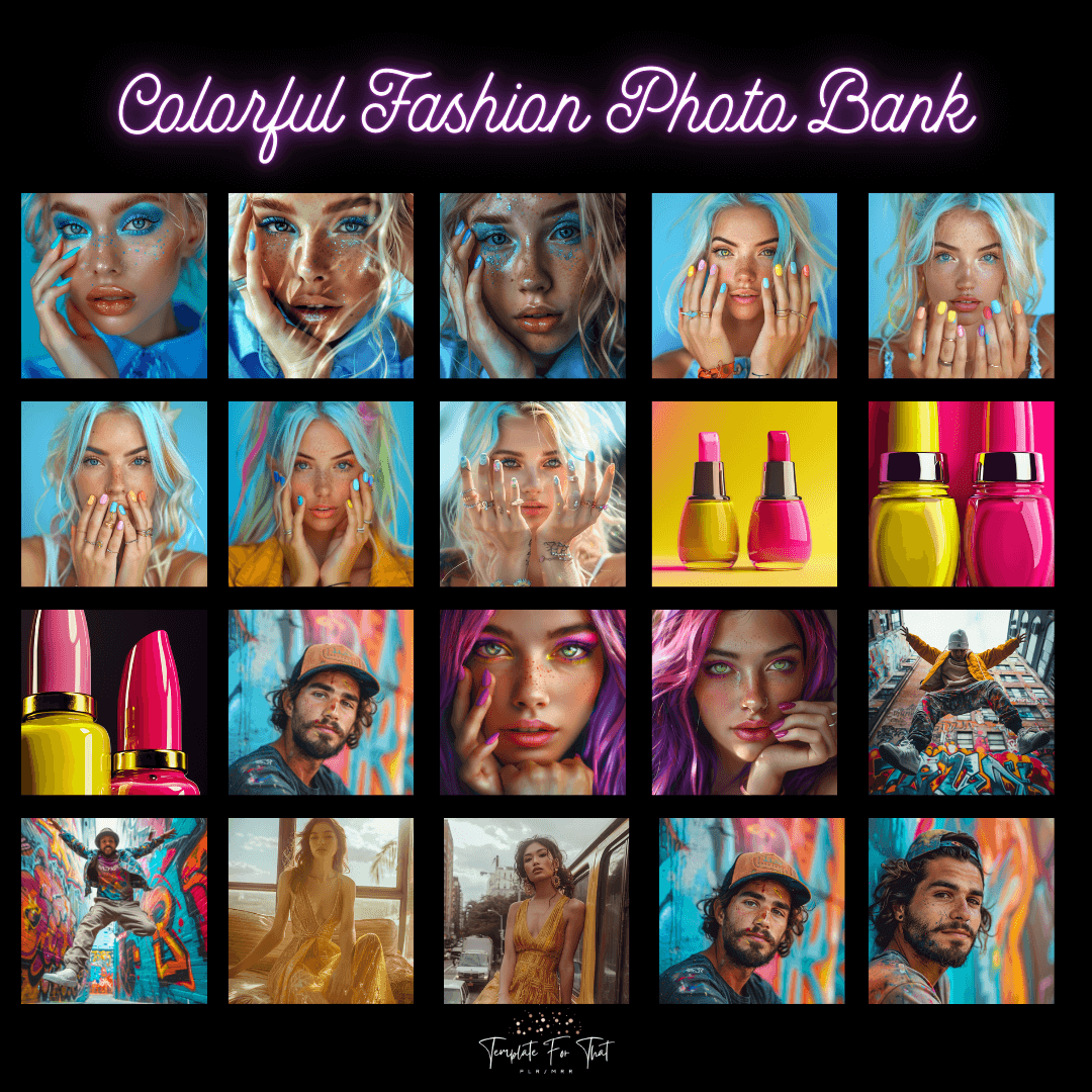 Colorful Fashion AI Photo Bank with PLR and MRR 