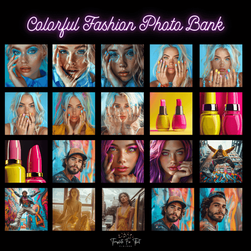 Colorful Fashion AI Photo Bank with PLR and MRR 