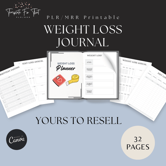 Printable weight loss journal with PLR