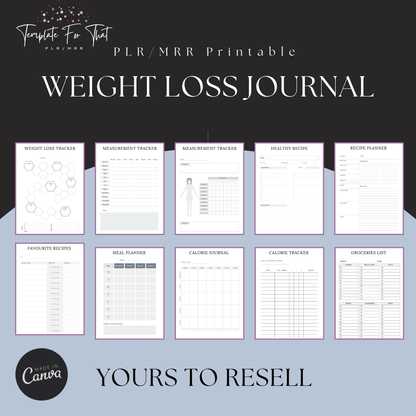 Printable weight loss journal with PLR